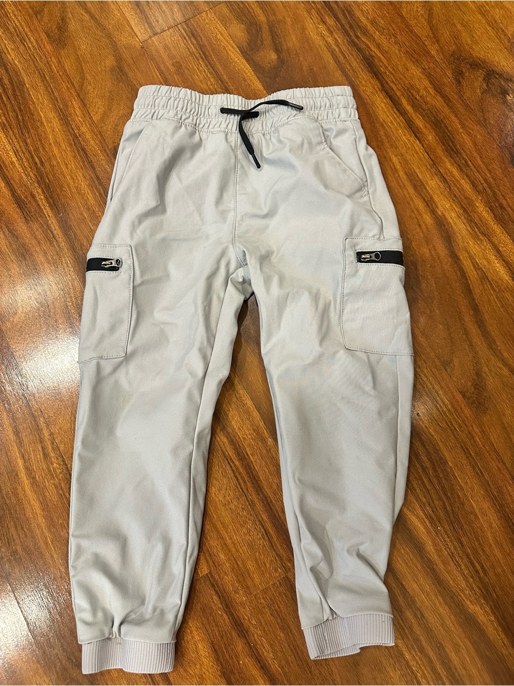 Boys light gray performance stretch material joggers